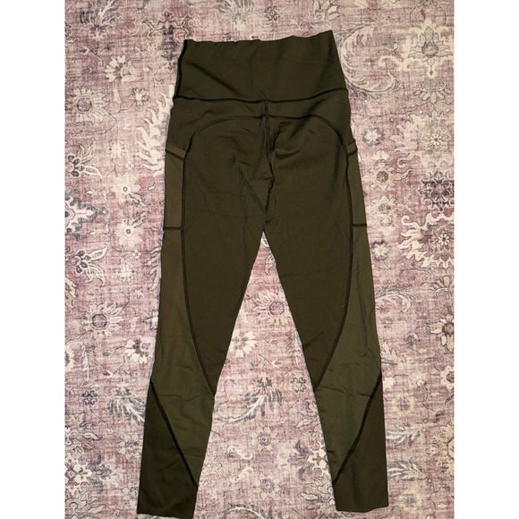 Aerie Offline Goals Hi Rise Leggings Olive Green Size Medium Pockets - Picture 3 of 3